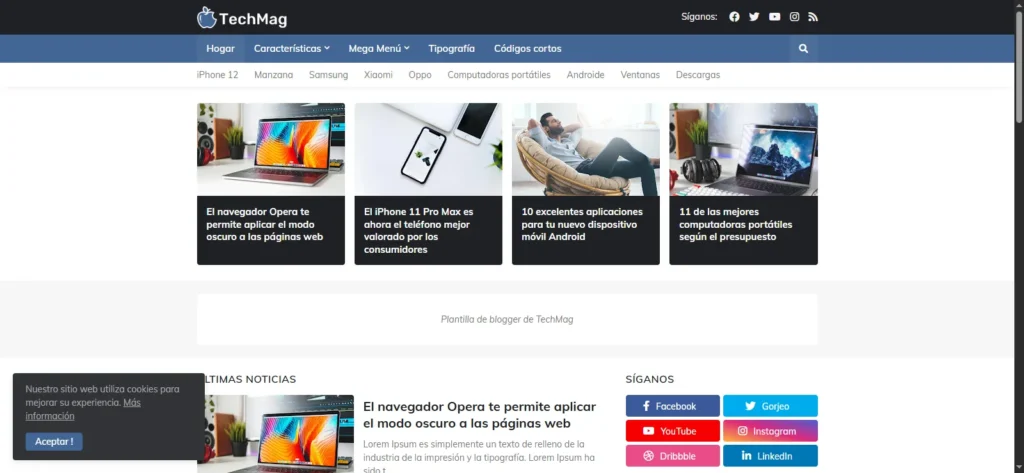 Techmag premiun para blogger