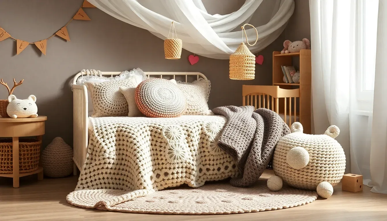 15 cojines a crochet para habitación de niña y niño: modelos tiernos para todos los gustos