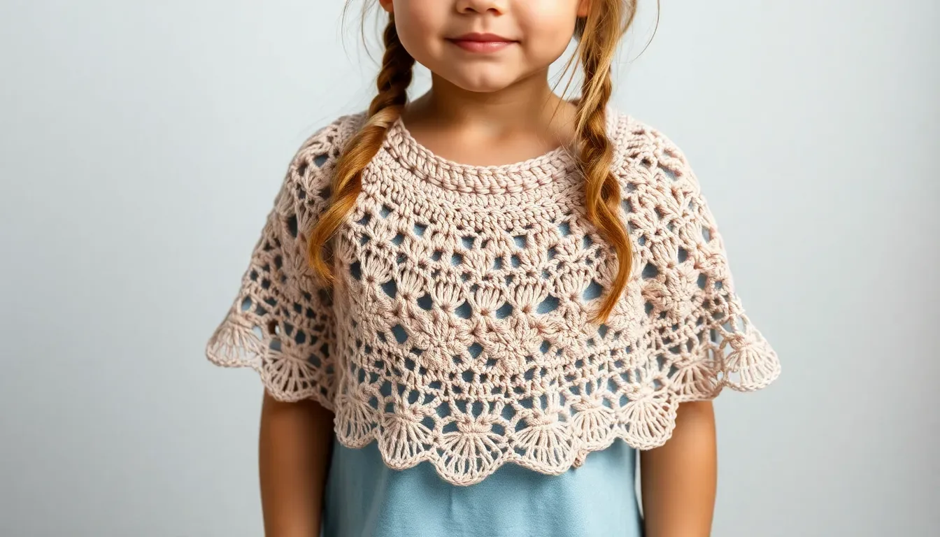 22 Tutoriales de ponchos a crochet para las más pequeñas 🌟