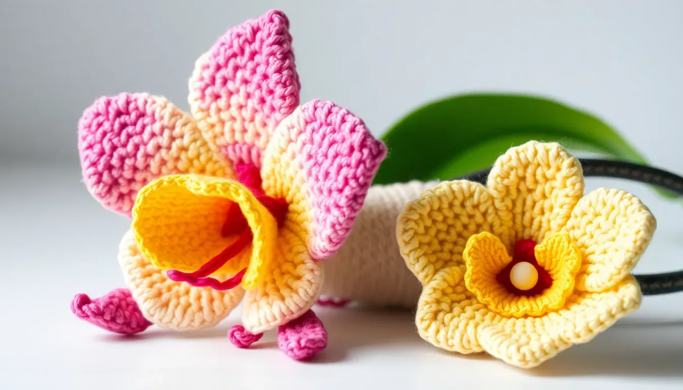 ✨ ¡Parece real! Teje una Orquídea eterna a crochet con maceta paso a paso 🌸
