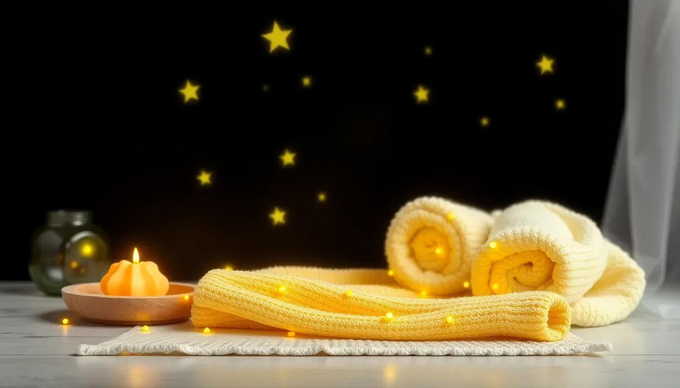 El acabado perfecto: Puntilla de Estrellas amarillas para realzar tus manteles y toallas 🌼✨