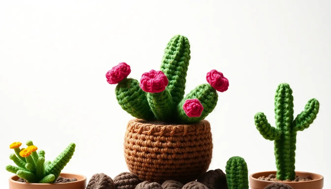 Plantas que no mueren: cactus y helechos a crochet 🌵