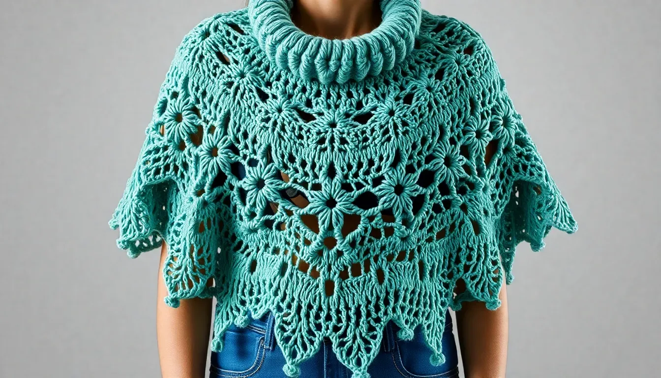 Poncho a Crochet con Caída Perfecta y Acabado Profesional