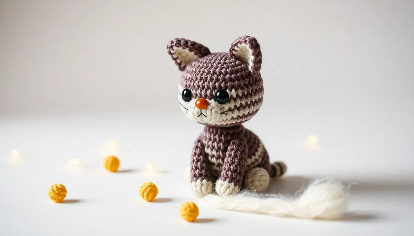 ¡Súper esponjoso! 🐱🍪 Cómo tejer un Gato de Jengibre amigurumi con lana Chenille