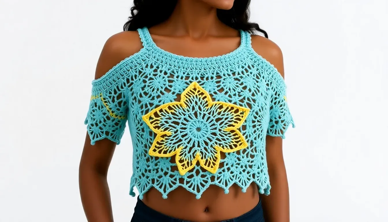Top Estrella Tejido a Crochet: Diseño Único que Destaca en Cualquier Outfit