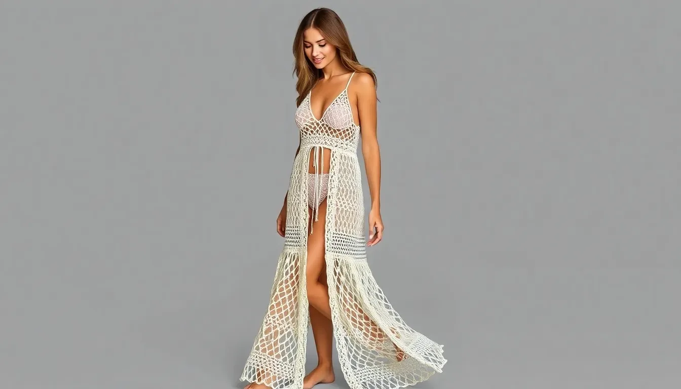 30 vestidos largos a crochet para deslumbrar en la playa o la ciudad: ¡ligeros y hermosos! 👗