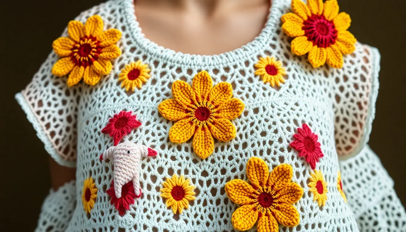 Blusa Maglia Girasoles a Crochet: Una Prenda Llena de Color y Encanto