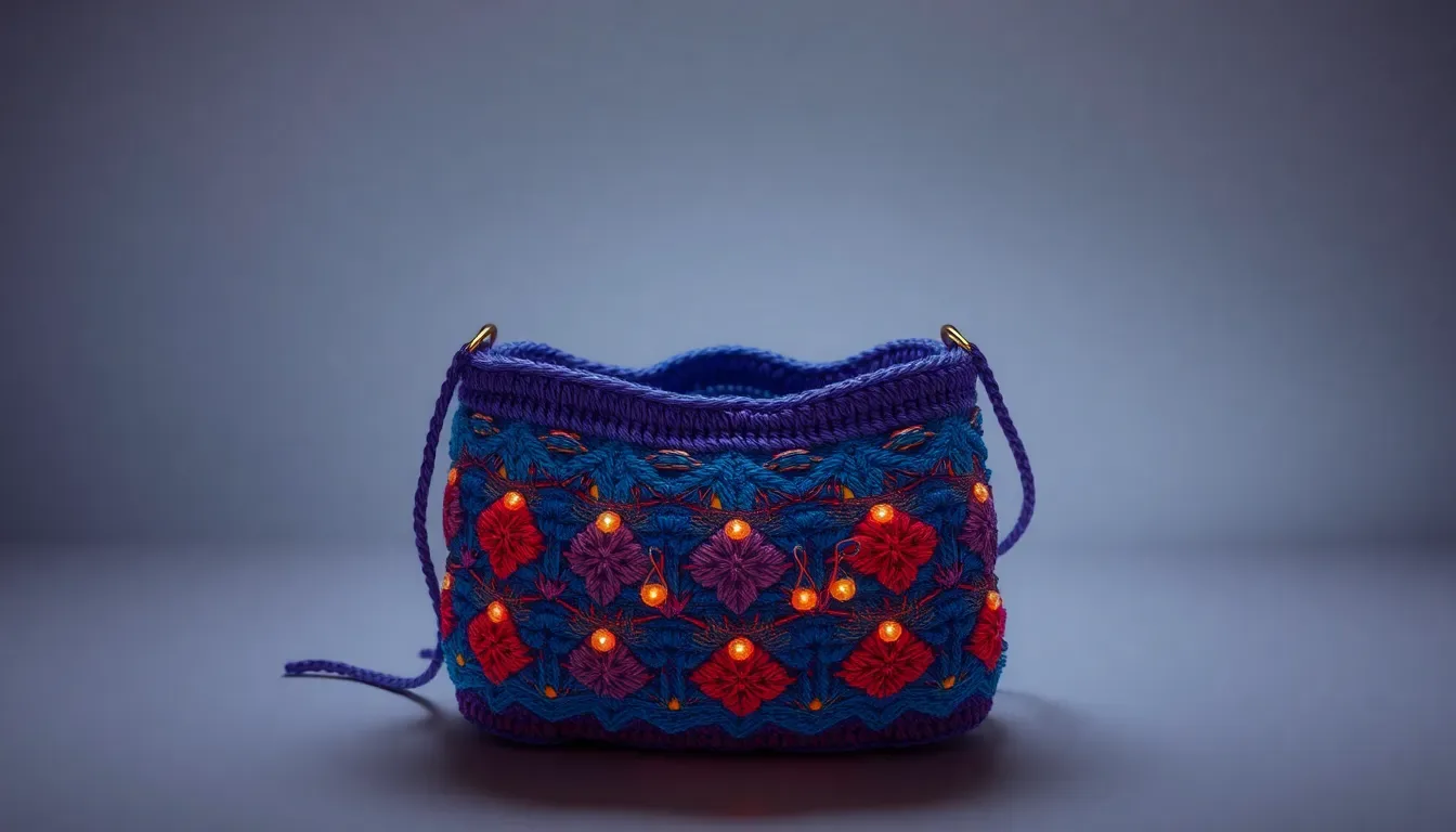 Bolso Elmore con anillo: combina crochet y tunecino en un proyecto espectacular
