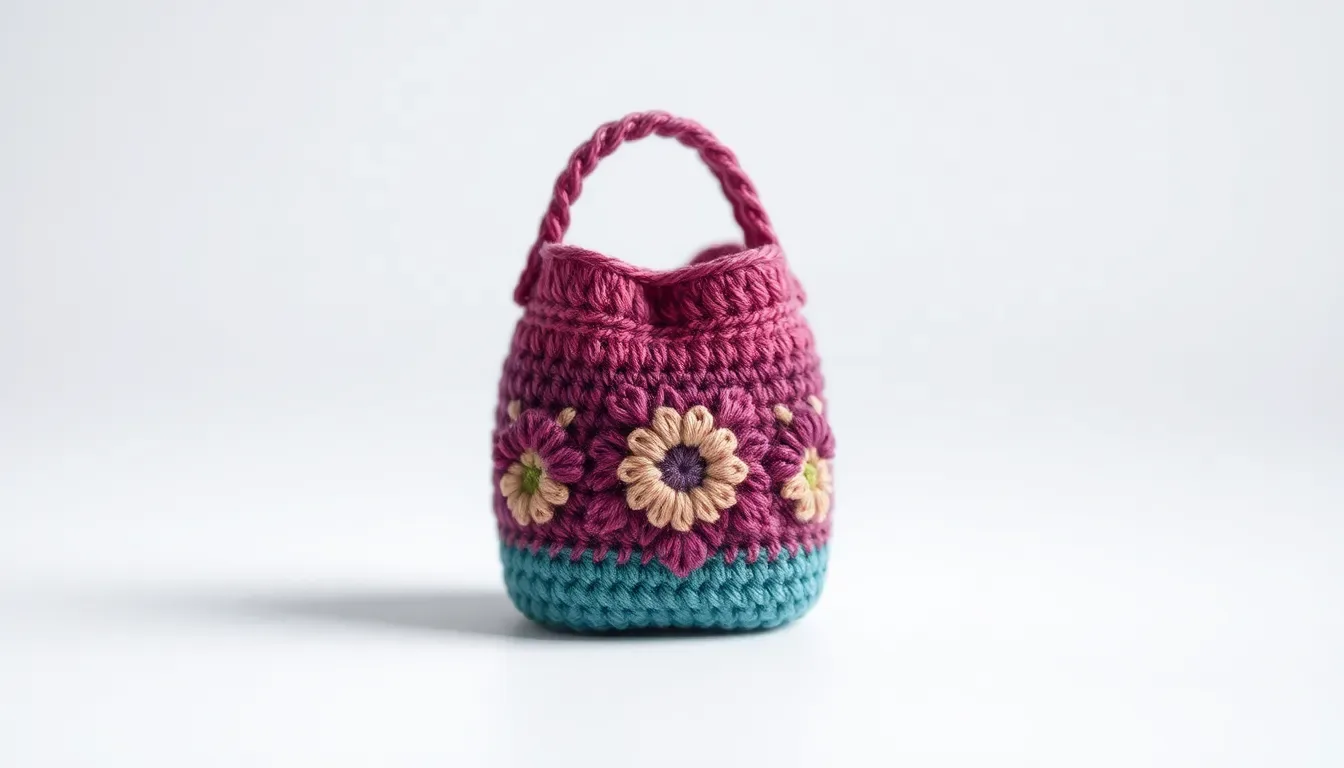 Este bolso miniatura a crochet es una ternura tejida