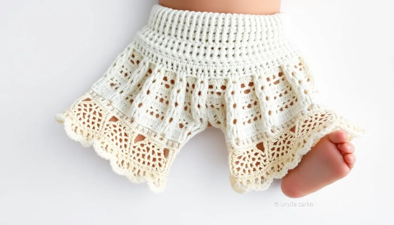 ¡Pura delicadeza! Teje este hermoso pantalón de bebé en punto calado a crochet 👶