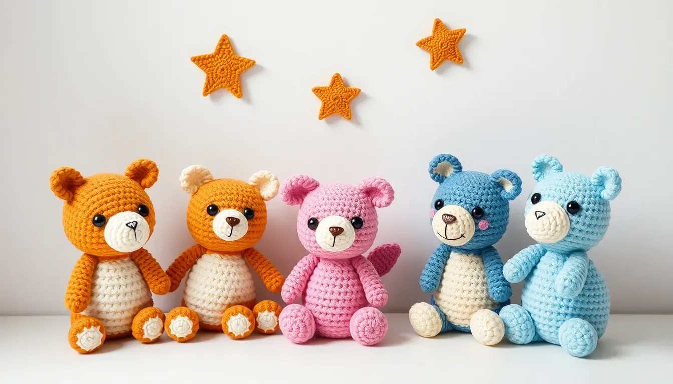 7 cojines puff a crochet con formas de animalitos para decorar el cuarto de tus pequeños 🦊