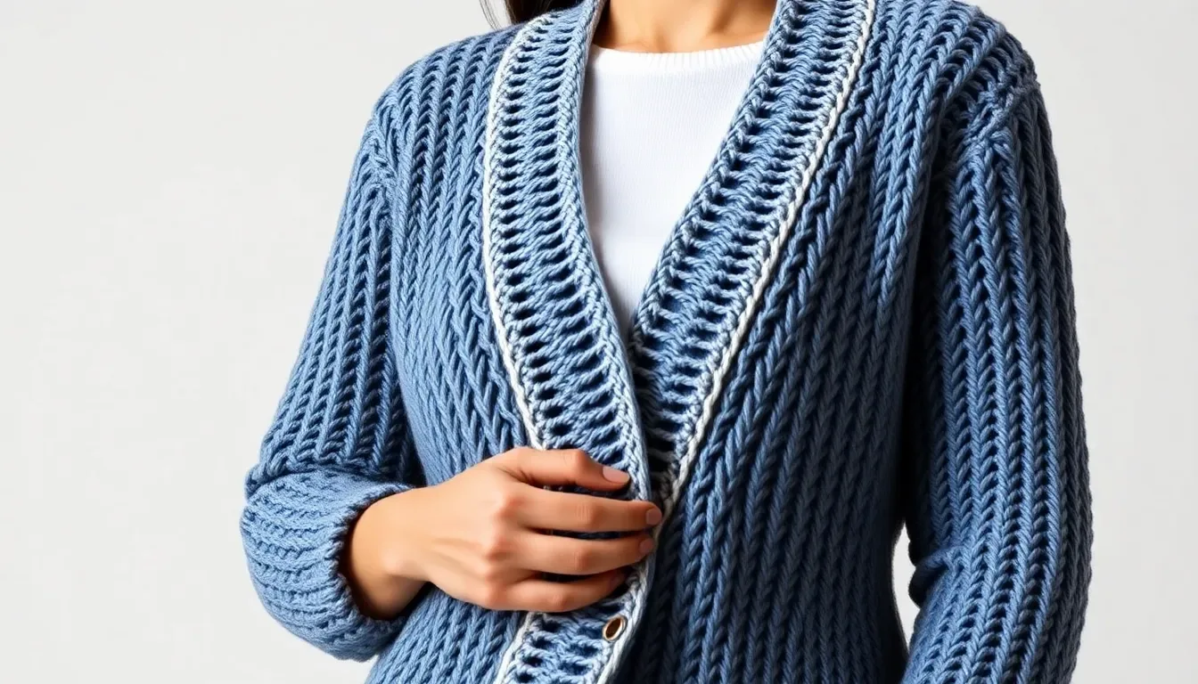 Chaqueta a rayas en crochet: El cárdigan perfecto para un look profesional y moderno 🧥✨