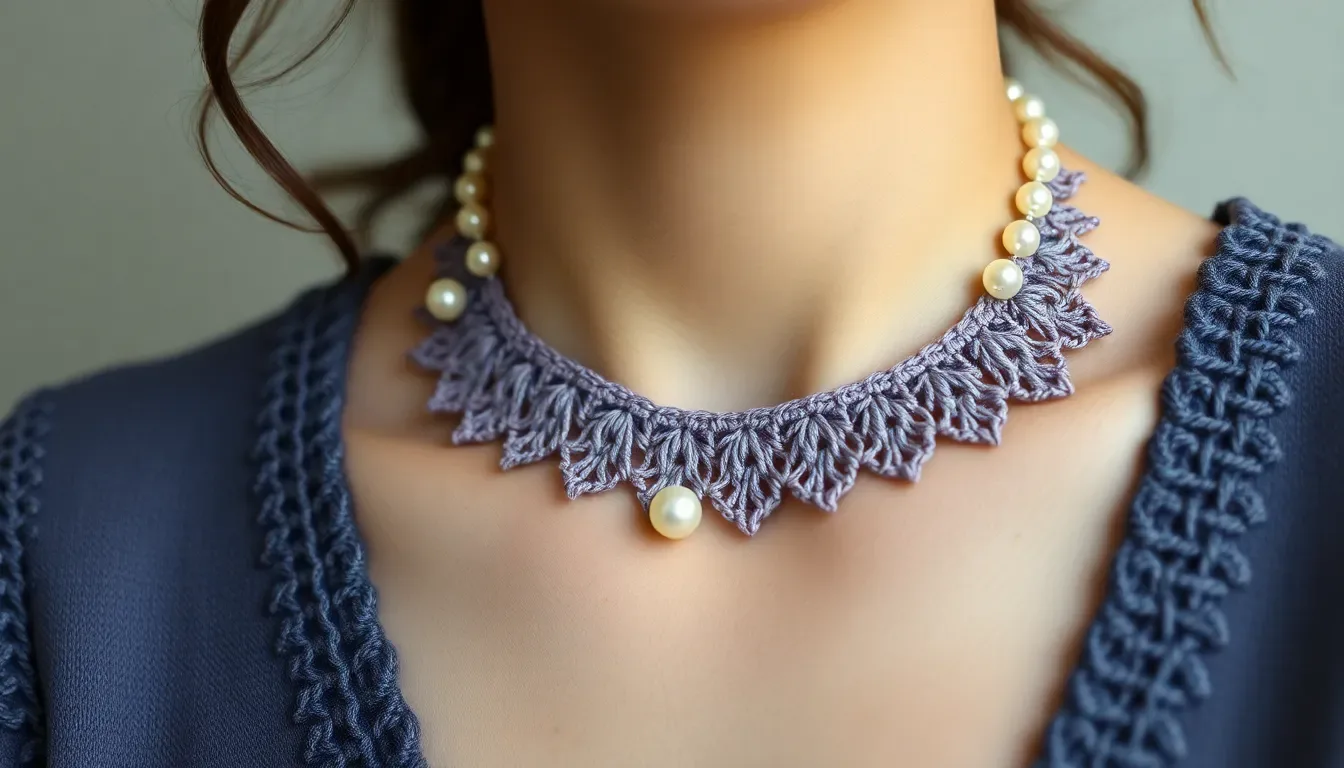 Choker Calma a crochet: Teje esta gargantilla elegante y fácil con un toque de perla💍