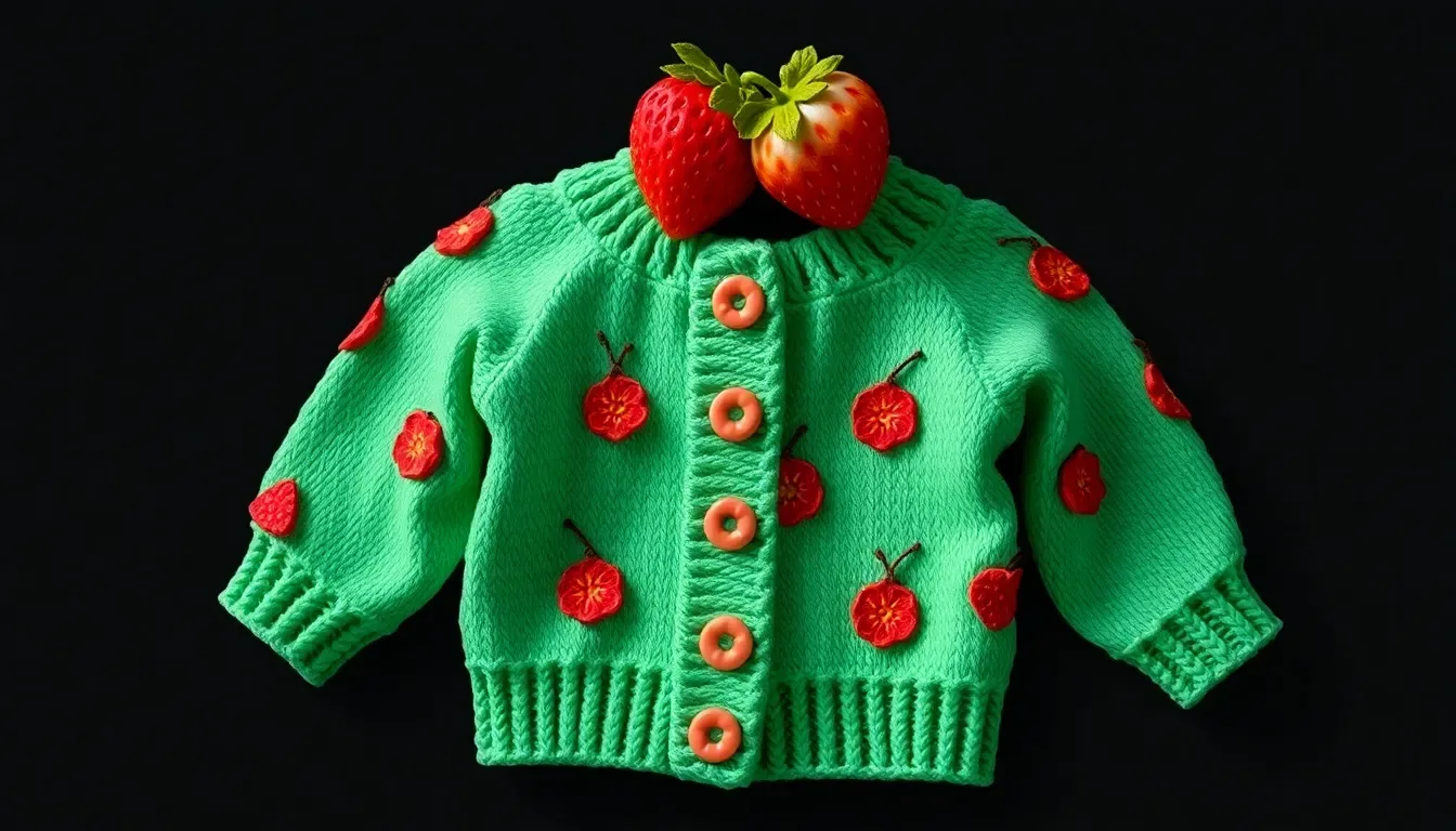 Cómo tejer un cárdigan infantil con apliques de fresa: Un diseño fácil, rápido y muy tierno🍓💖