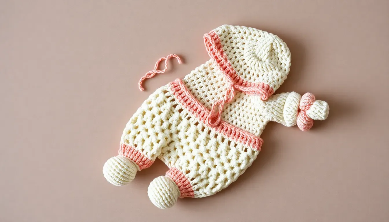 Conjunto para bebé a crochet: fácil, delicado y encantador