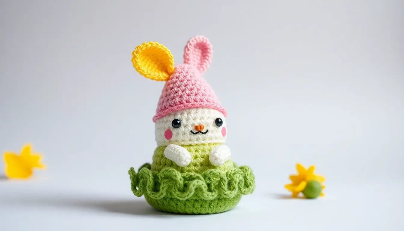 Efecto suavidad! Crea tu propia coneja de primavera a crochet con este diseño de margarita 🐰🌼
