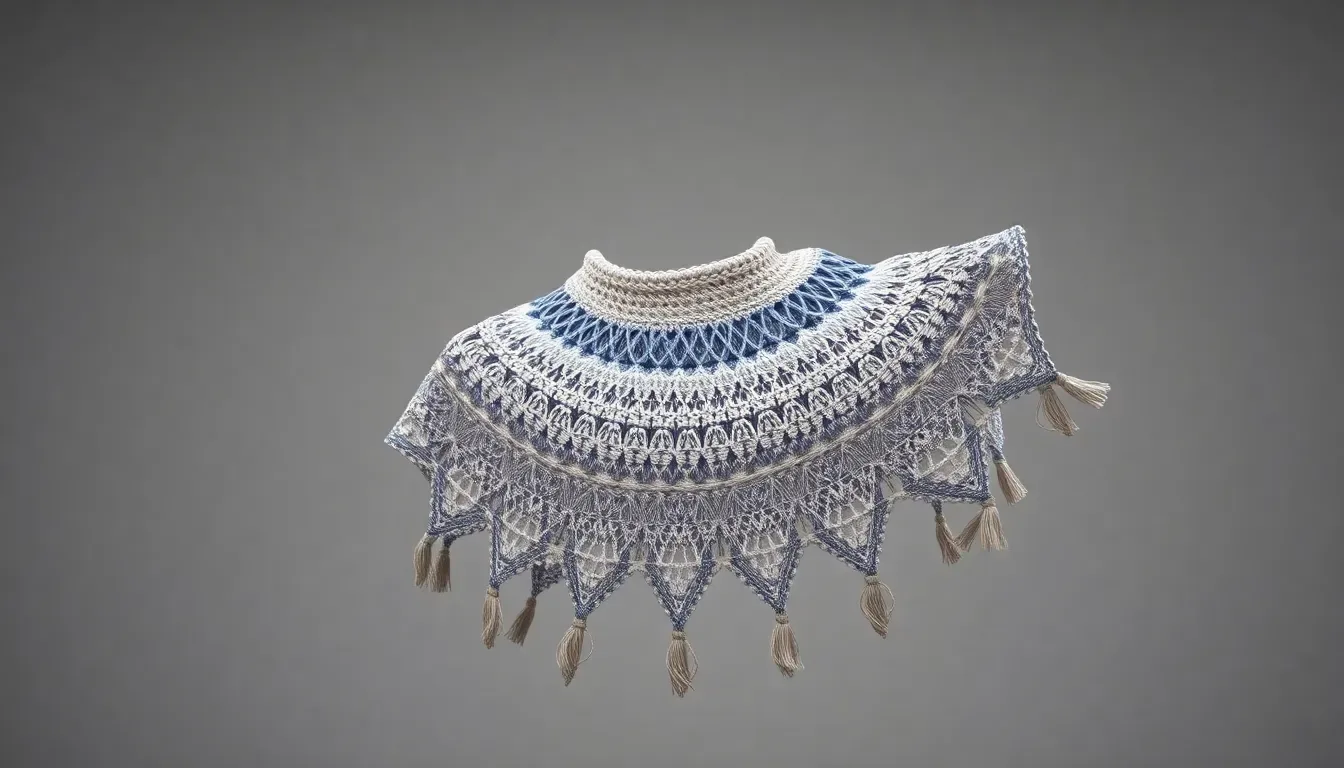 El poncho a crochet con efecto escalonado que se roba todas las miradas