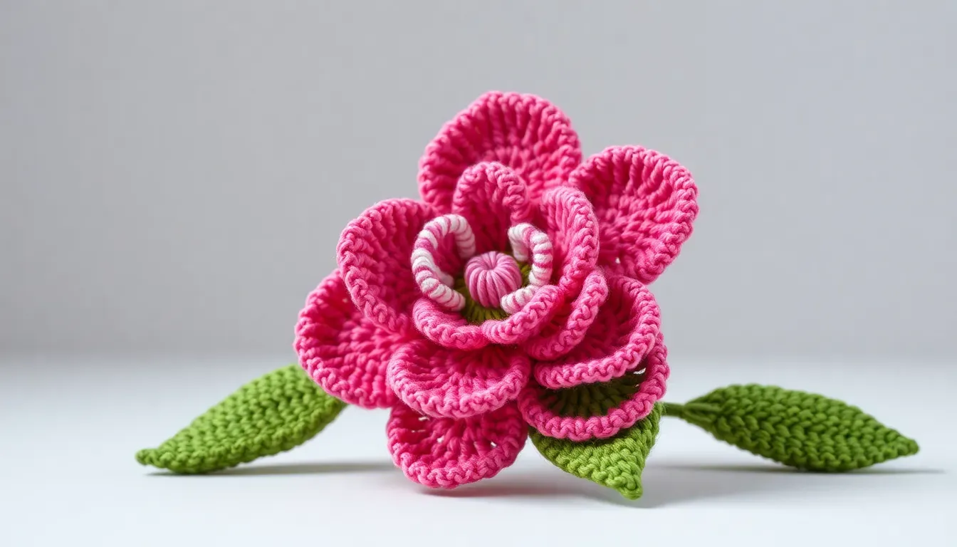 Flor rosa irlandesa a crochet paso a paso: delicadeza hecha a mano