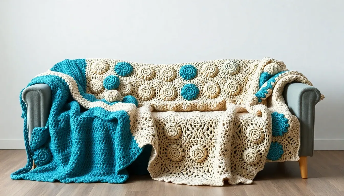 Mantas XXL a crochet para tu sofá con texturas, colores y acabados que hacen la diferencia