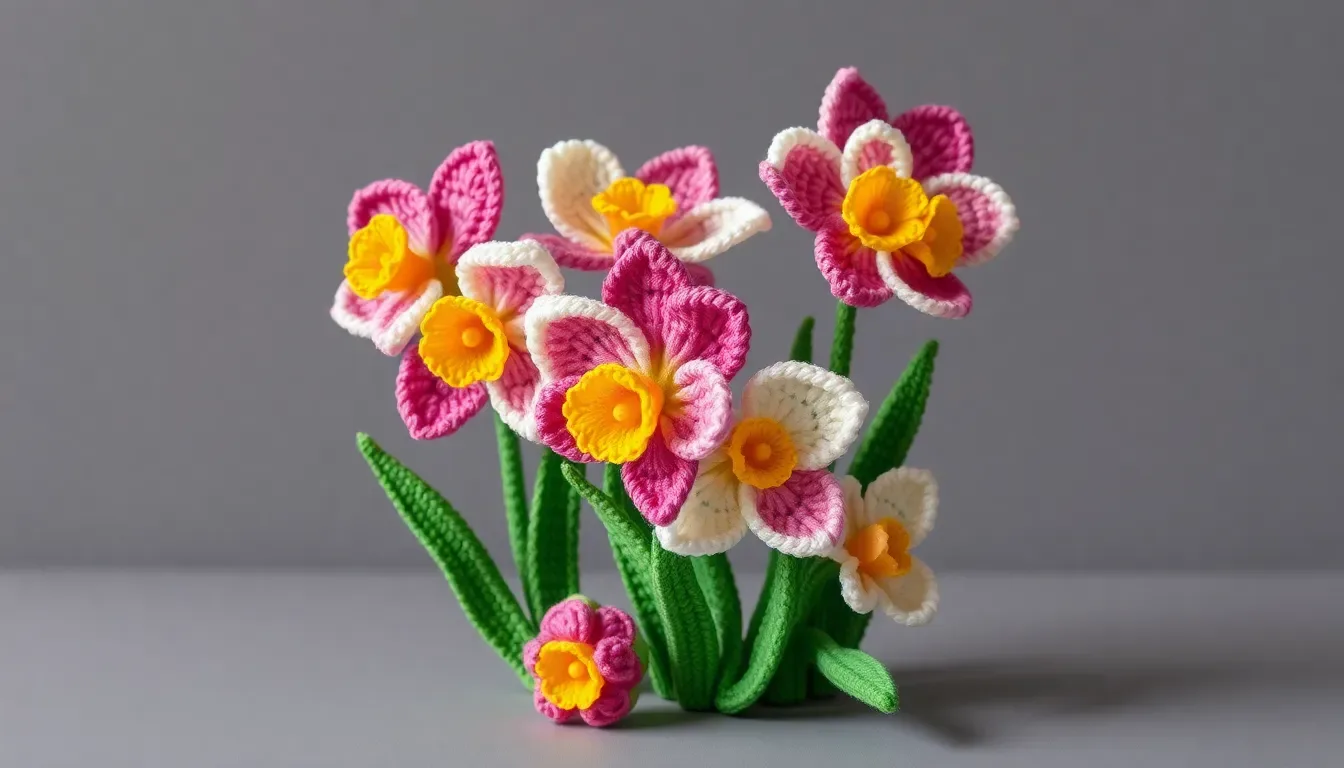 Narcisos 3D a crochet: el granny floral más hermoso para decorar tus tejidos