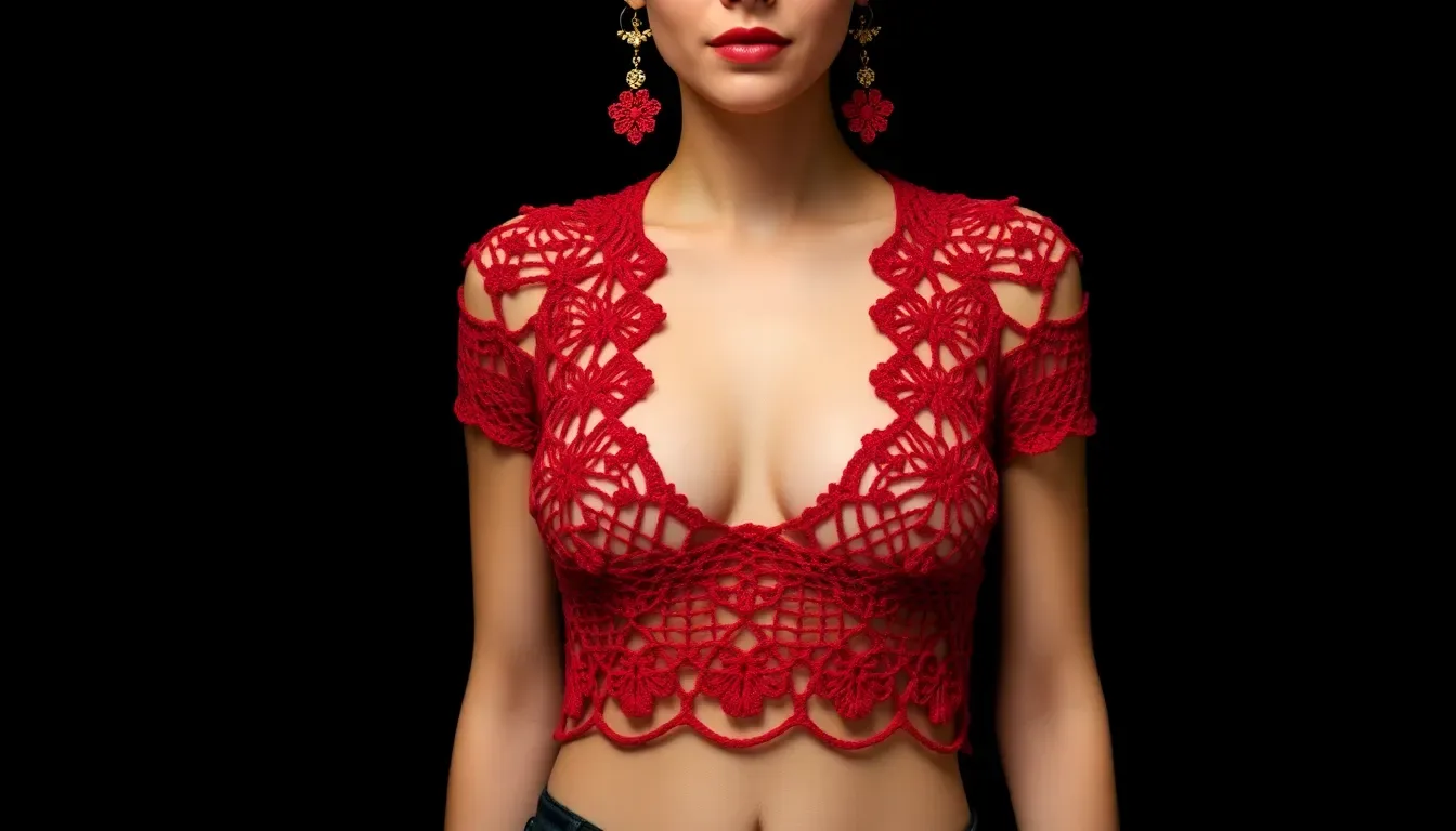 ¡Puro fuego en tu clóset! Teje este Crop Top Chic Rojo a crochet: Un diseño moderno, elegante y perfecto para lucir espectacular 💋