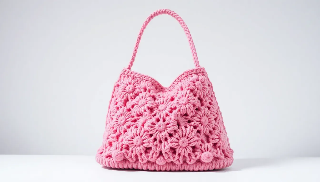 ¡Tu básico infaltable! Teje este Bolso Rosa tupido a crochet: Un diseño moderno, firme y con un acabado profesional de boutique 💖