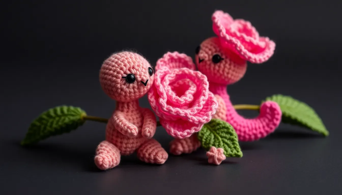 Zarcillos Rosa a Crochet: Pequeños, Bonitos y Muy Fáciles de Hacer