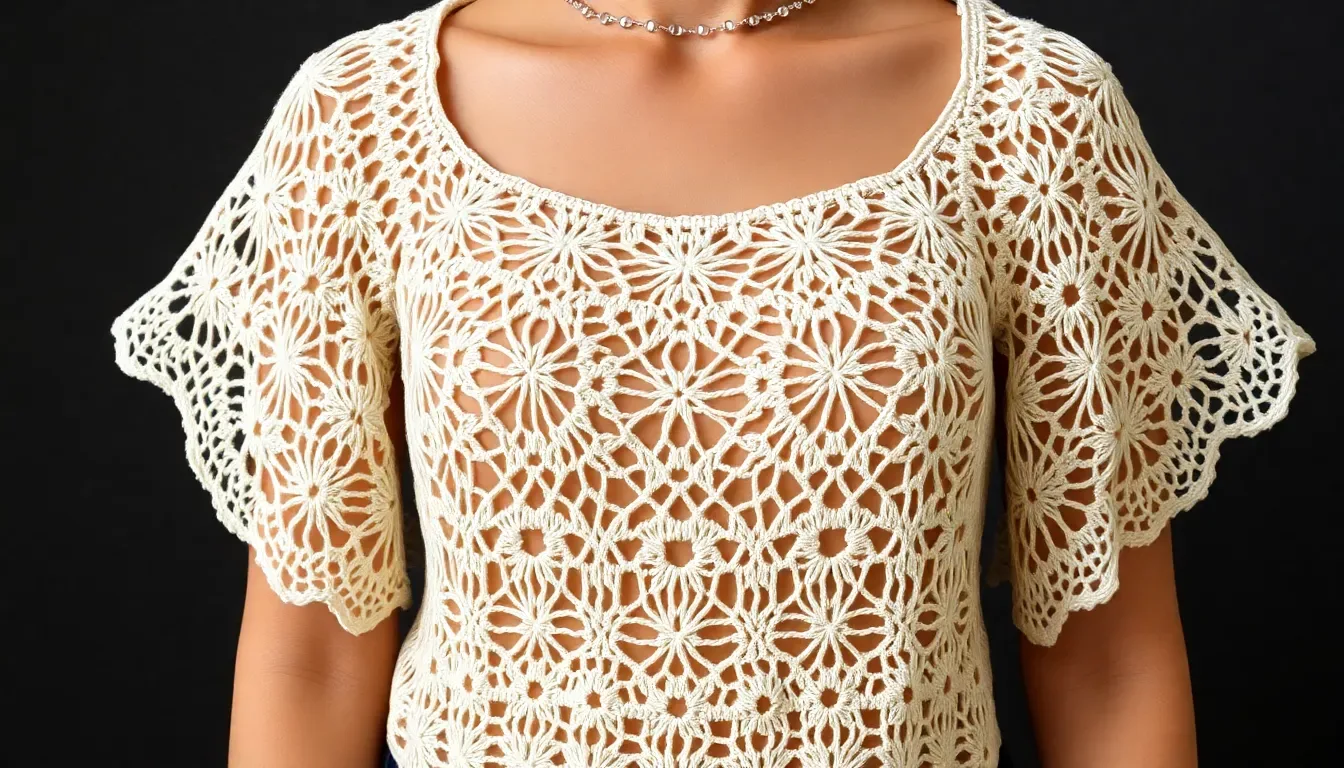 Aprende el secreto: Blusa Top Down a crochet con aumentos inteligentes para un calado perfecto 🌿