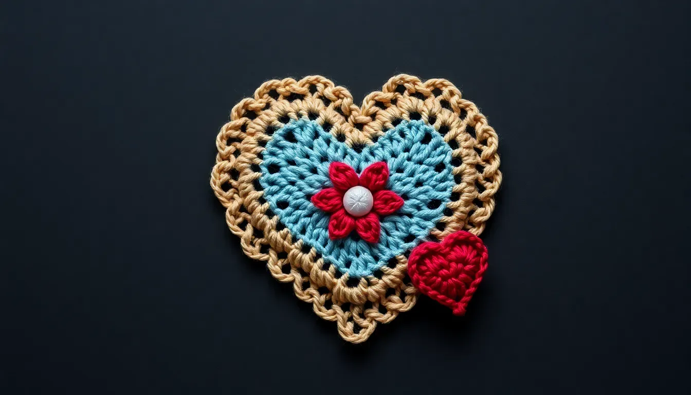 El aplique de corazón a crochet que puedes usar en mil ideas tejidas