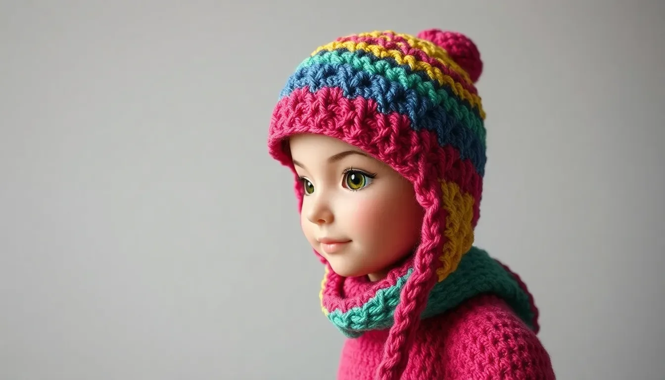 Este Gorro Arcoíris a crochet tiene el color que alegra cualquier look
