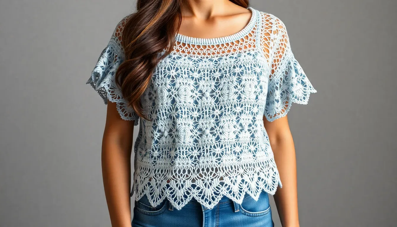 La blusa suelta a crochet que puedes usar con jeans, faldas o vestidos