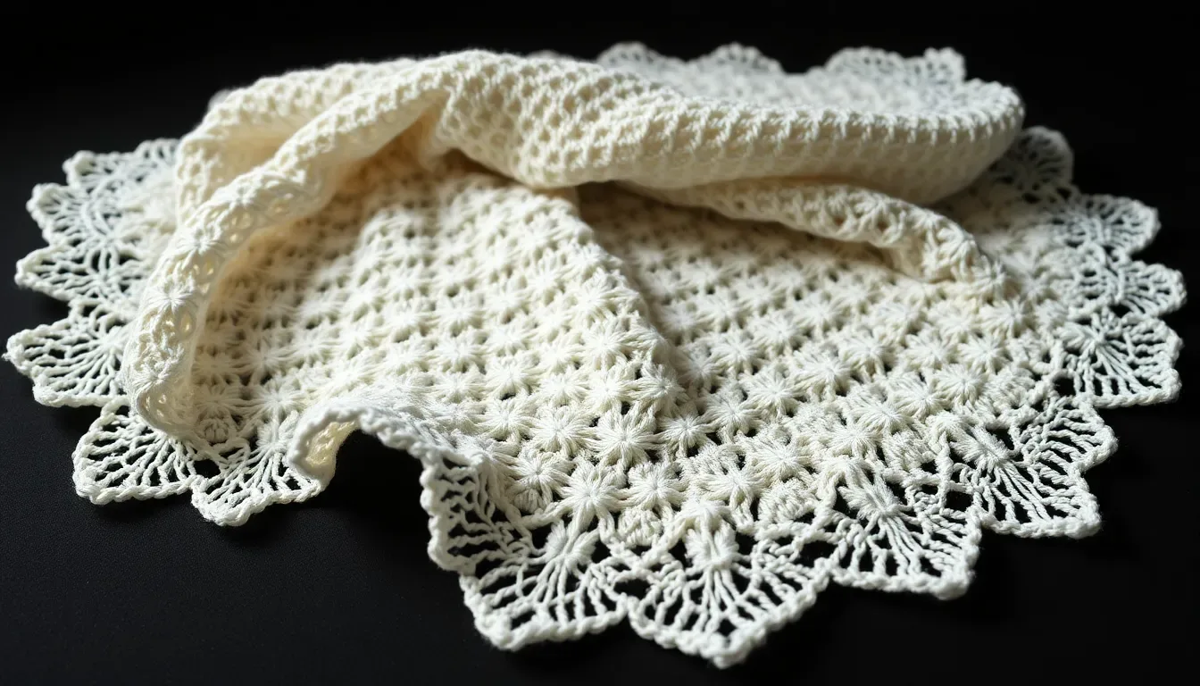 La puntada calada a crochet que le da a las mantas de bebé un acabado tierno y elegante